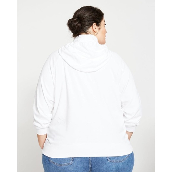 Universal Standard 3XS 2 / 4 Fallon Funnel Neck Hoodie White - Picture 3 of 12